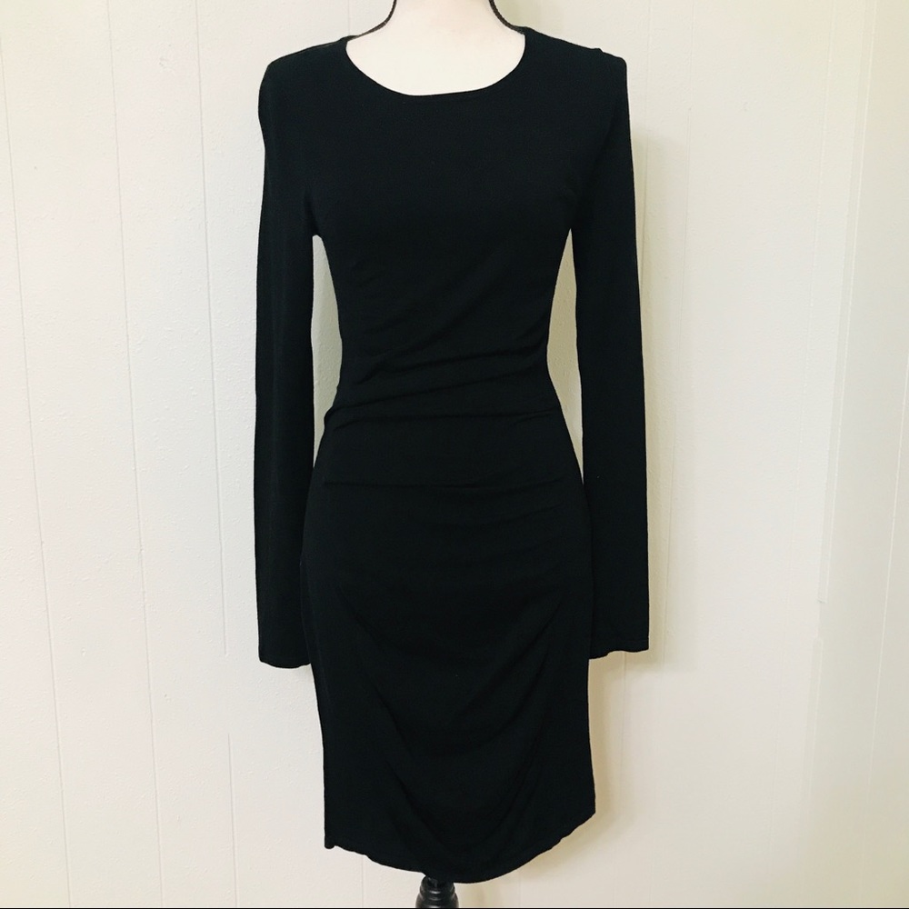 Sleek black sweater dress